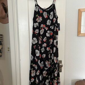 Melrose and Market Black Dress with Floral Design